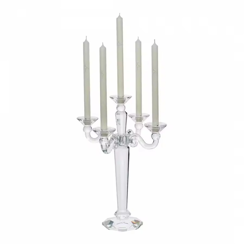 Five-Arm Crystal Candelabra Set